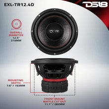 Load image into Gallery viewer, DS18 12in 1500 Watts RMS 4+4 ohm DVC Quad Stacked Magnet Reinforced Cone Subwoofers