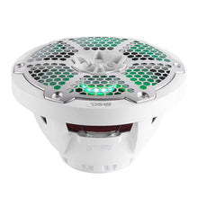 Load image into Gallery viewer, DS18 Hybrid Marine Speaker w/ Driver And RGB LEDs 8in 2-Way 350 Watts RMS 4 ohm White w/ Covers