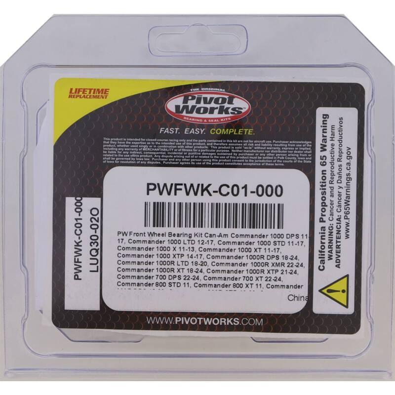 Pivot Works 06-15 Can-Am Outlander 400 STD 4x4 - Front Wheel Bearing Kit