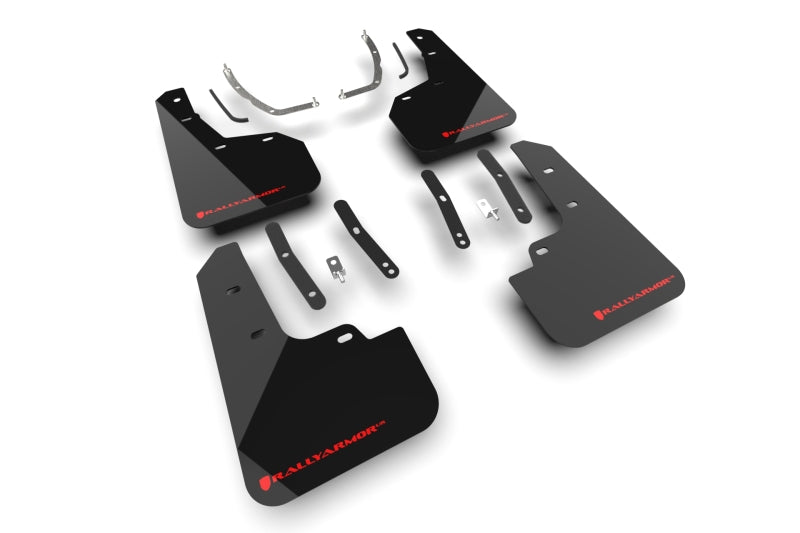 Rally Armor 25-26 Hyundai Tucson (Excl. ICE &amp; XRT) Black UR Mud Flap w/ Red Logo