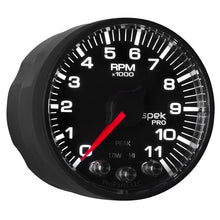 Load image into Gallery viewer, Autometer Spek-Pro Gauge Tach 2 1/16in 11K Rpm W/ Shift Light &amp; Peak Mem - Blk/Blk P336328
