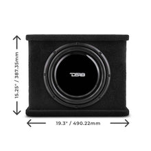 Load image into Gallery viewer, DS18 Single 12in Shallow Subwoofer and Enclosure 350 Watts RMS Sealed Black Carpet