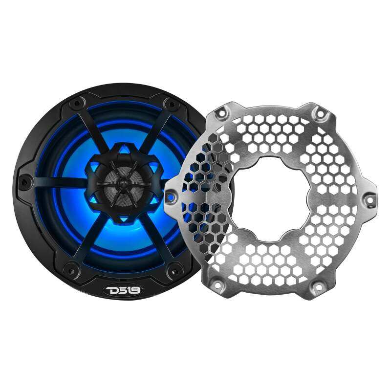 DS18 NXL-M Series Spkr w/ RGB LED Lights 6.5in 2-Way 100 Watts RMS 4 ohm Blk Grill Detached w/ Cover