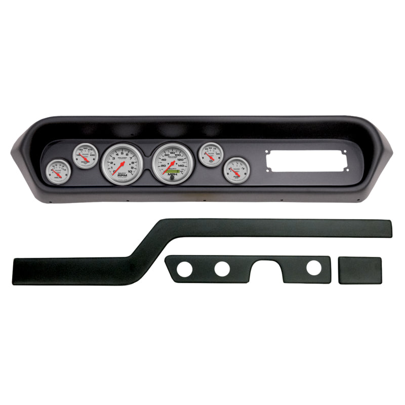 Autometer 64-65 Pontiac GTO/Lemans 6 Gauge Direct Fit Dash Kit 3-3/8in x2 / 2-1/16in x4 - Ultra-Lite 2108-13