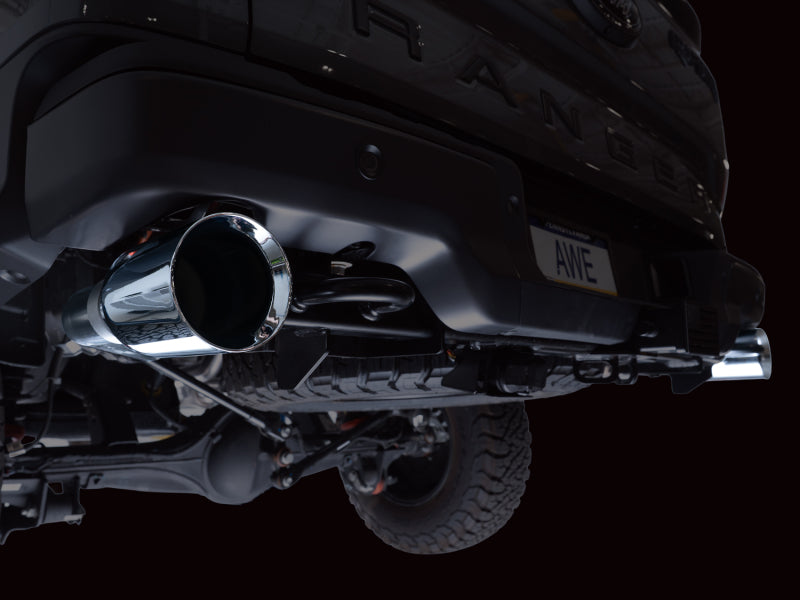 AWE 2024+ Ford Ranger Raptor 3.0L Switchpath Cat-Back Exhaust - Chrome Silver Tips 3025-32306