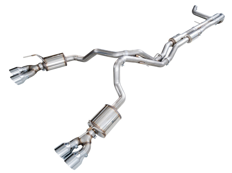 AWE Tuning 2021+ Cadillac Escalade 6.2L 0FG Dual Exit Exhaust System w/ 5in Chrome Silver Tips 3015-42321