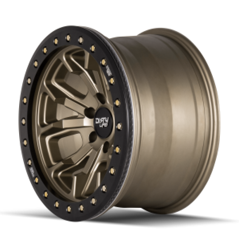 Dirty Life 9303 DT-1 17x9/8x165.1 BP/-12mm Offset/130.8mm Hub Satin Gold Wheel - Beadlock - GTR Auto