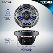 Load image into Gallery viewer, DS18 NXL-M Series Spkr w/ RGB LED Lights 6.5in 2-Way 125 Watts RMS 4 ohm Black Crbn Fiber w/ Cover