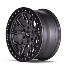Load image into Gallery viewer, Dirty Life 9303 DT-1 17x9/5x127 BP/-12mm Offset/78.1mm Hub Matte Gunmetal Wheel - Simulated Rashring - GTR Auto