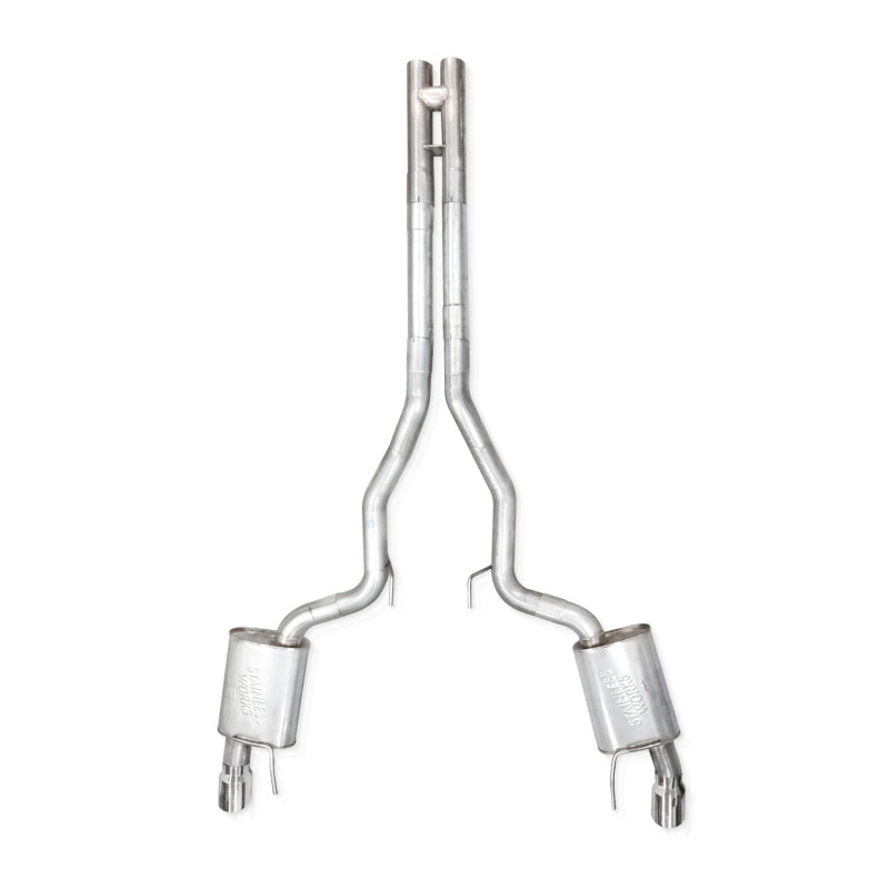 Stainless Works 2024 Mustang GT Catback Dual Tips Redline Sound H-Pipe Performance Connect Exhaust M24CBHPCR