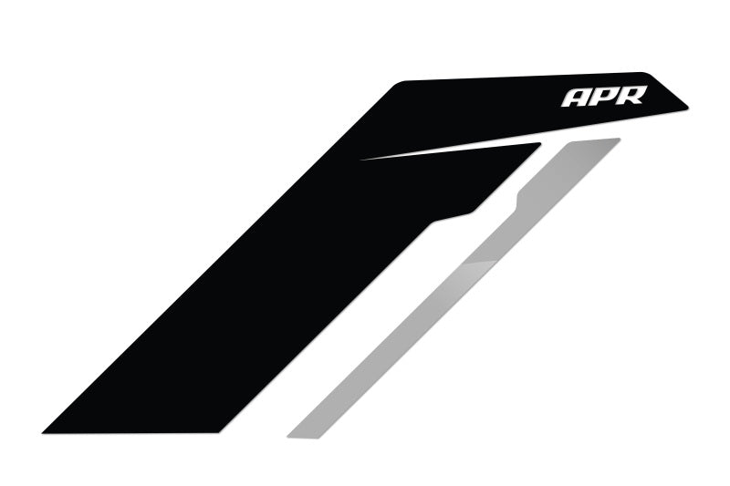 APR Sideburn Stickers - Black APR/Silver Stripe (Pair) PM100334