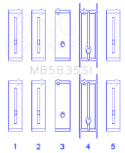 Load image into Gallery viewer, King Engine Bearings Chevrolet 121Ci/Ln2 134Ci Housing Bore +.002 (Size +1.0mm) Main Bearing Set