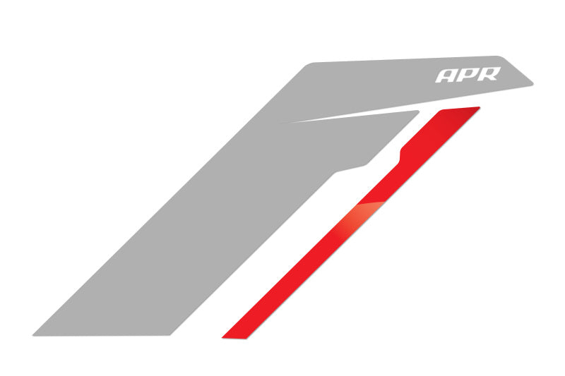 APR Sideburn Stickers - Silver APR/Red Stripe (Pair) PM100333