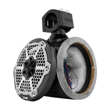 Load image into Gallery viewer, DS18 Marine And Powersports Towers 6.5in RGB LED Lights Black Carbon Fiber Speakers Not Included