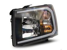 Load image into Gallery viewer, Raxiom 07-13 Chevrolet Silverado 1500 Axial Headlights w/ SEQL LED Bar- Black Housing (Clear Lens)