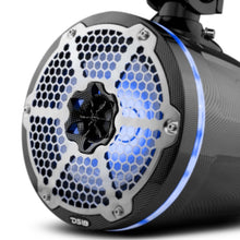 Load image into Gallery viewer, DS18 Marine And Powersports Tower 8in 125 Watts RMS RGB LED Lights Black Carbon Fiber