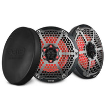 Load image into Gallery viewer, DS18 NXL-M Series Speaker w/ RGB LED Lights 8in 2-Way 125 Watts RMS 4 ohm Black Crbn Fiber w/ Cover