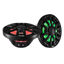Load image into Gallery viewer, DS18 Marine 8in 2-Way 175 Watts RMS 4 ohm Digital LED Lights Bullet Tweeter Covers Included Black