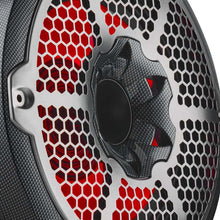 Load image into Gallery viewer, DS18 Hybrid Marine Speakers w/ Driver And RGB LED 10in 2-Way 450 Watts RMS 4 ohm Crbn Fiber w/ Cover