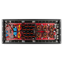 Load image into Gallery viewer, DS18 1-Chnl Amp 18000 Burst/0.67ohm 10000/1ohm 5800/2ohm 3500/4ohm Watts RMS w/ Voltmeter Black