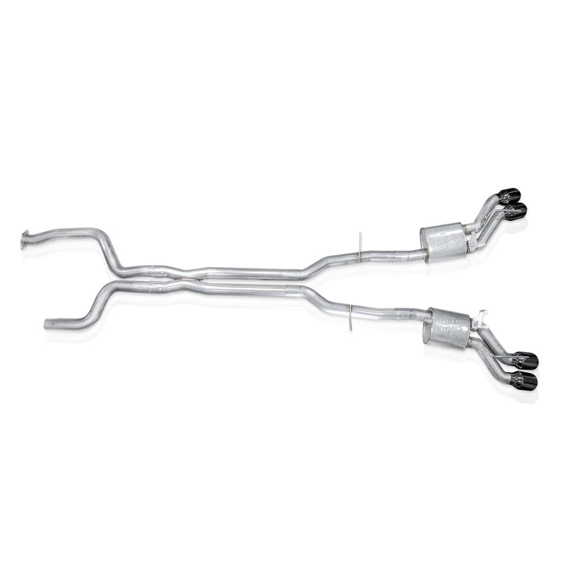 Stainless Works 22-25 Cadillac CT5-V Blackwing Catback Exhaust - Black Chrome Tips