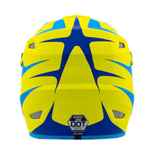 Load image into Gallery viewer, Answer 26 AR1 Mototown Helmet Matte Hyper Acid/Cyan/Dark Blue Youth  - Large