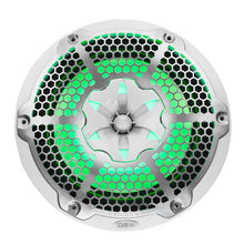 Load image into Gallery viewer, DS18 NXL-M Series Spkr w/ RGB LED Lights 10in 2-Way 200 Watts RMS 4 ohm Wht Grill Detached w/ Cover