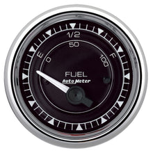 Load image into Gallery viewer, AutoMeter Chrono 2-1/16in 0E 240E-33F Ohm Electric Fuel Level Gauge - Chrome 9716