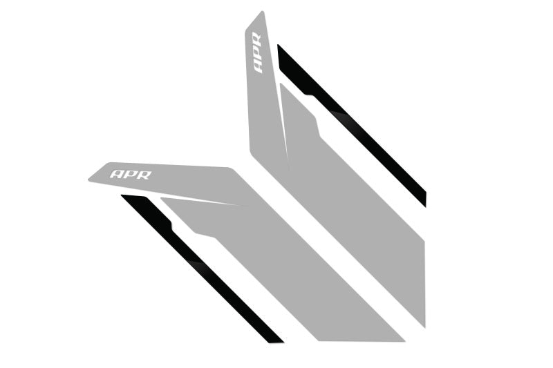 APR Sideburn Stickers - Silver APR/Black Stripe (Pair) PM100335