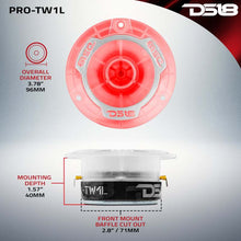 Load image into Gallery viewer, DS18 3.8in Super Bullet Tweeter 120 Watts RMS 1in Aluminum Vc 4 ohm RGB LED Lights- Pair