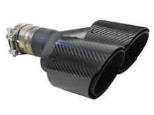 Load image into Gallery viewer, aFe Takeda 2.5in 304 Stainless Steel Clamp-on Exhaust Tip Passenger Side 2.5in Inlet 4inDual-Carbon
