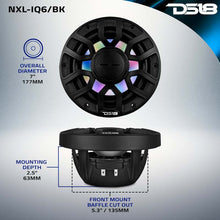 Load image into Gallery viewer, DS18 Marine 6.5in 2-Way 150 Watts RMS 4 ohm Digital LED Lights Bullet Tweeter Covers Included Black