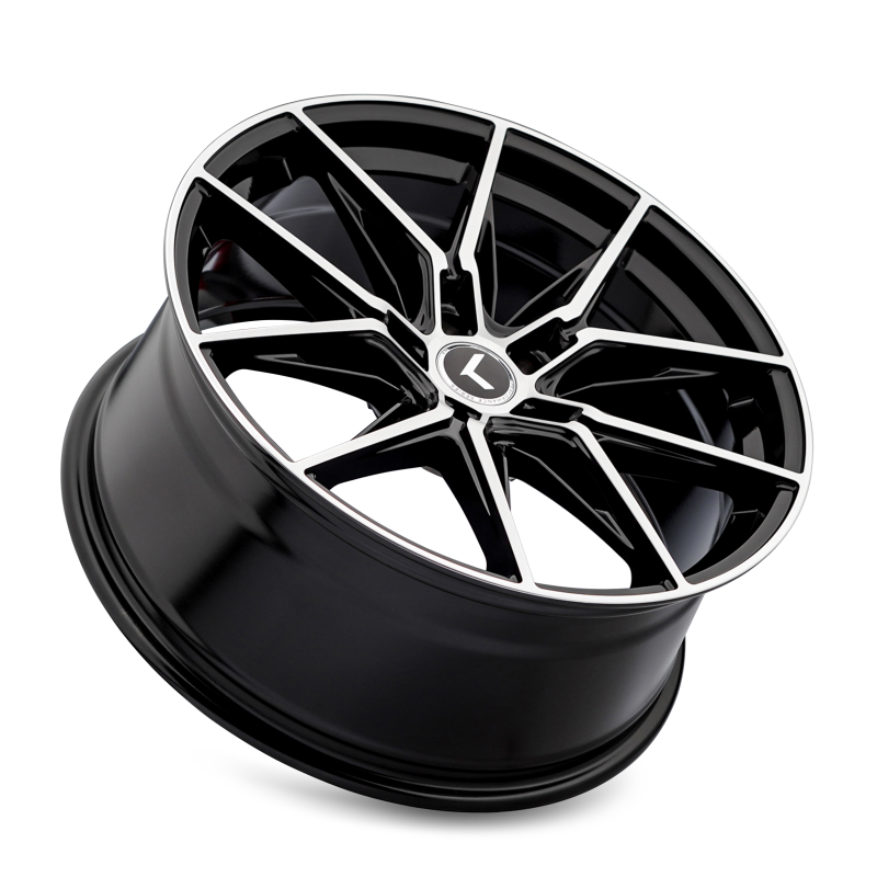 Kraze KR196 Evolve 19x8.5 / 5x112 BP / 40mm Offset / 66.56mm Hub Gloss Black Machined Wheel KR196-9845BM40