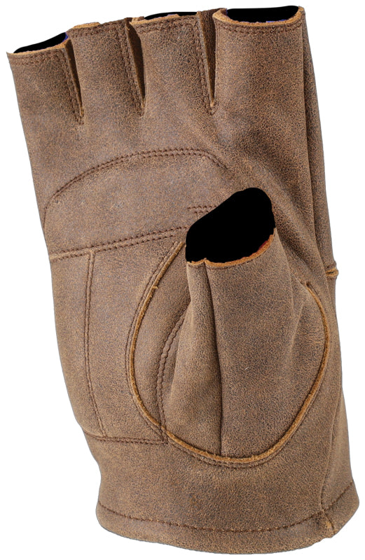Kuryakyn Leather By River Road Buster Vintage Shorty Gloves Black - Small