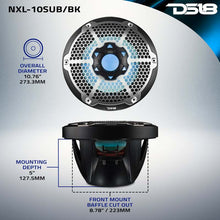 Load image into Gallery viewer, DS18 Subwoofer &amp; Enclosure 10in 300 Watts RMS 4 ohm SVC Black w/ Covers