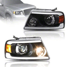 Load image into Gallery viewer, Raxiom 04-08 Ford F-150 Axial Series LED Projector Headlights- Black Housing (Clear Lens)