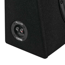 Load image into Gallery viewer, DS18 Single 10in Shallow Enclosure w/ Subwoofer 350 Watts RMS Sealed Black Carpet