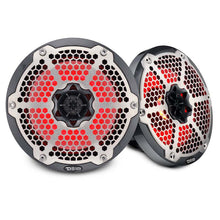 Load image into Gallery viewer, DS18 Hybrid Marine Speaker w/ Driver And RGB LEDs 8in 2-Way 350 Watts RMS 4 ohm Crbn Fiber w/ Cover