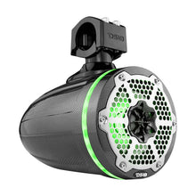 Load image into Gallery viewer, DS18 Marine And Powersports Towers 6.5in 100 Watts RMS RGB LED Lights Black Carbon Fiber