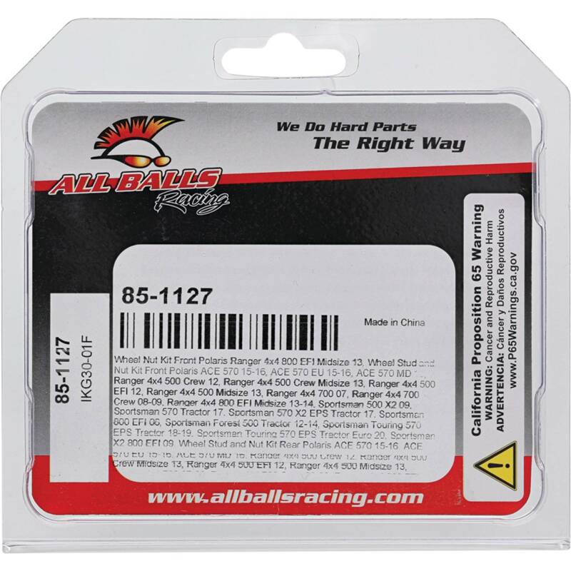 All Balls Racing Wheel Stud and Nut Kit 85-1127