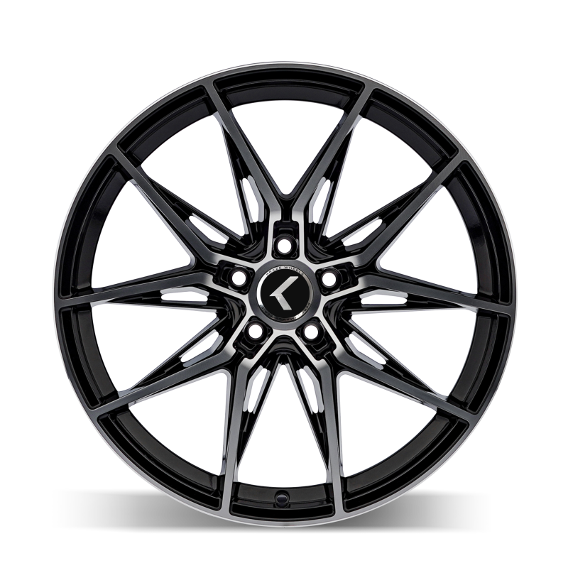 Kraze KR196 Evolve 22x9 / 5x112 BP / 35mm Offset / 66.56mm Hub Gloss Black Machined Wheel