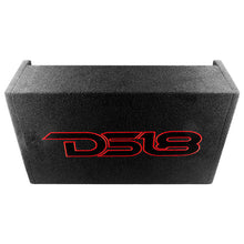 Load image into Gallery viewer, DS18 Single 10in Shallow Subwoofer &amp; Enclosure 300 Watt RMS Downfiring Sealed Black Carpet Amplified