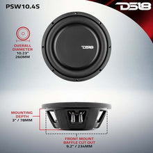 Load image into Gallery viewer, DS18 10in 500 Watts RMS 4 ohm SVC Shallow Mount Water Resistant Subwoofer