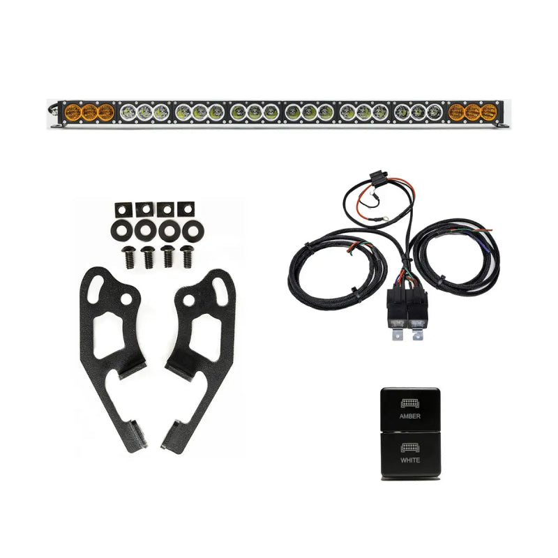 Cali Raised Sherpa Roof Rack Dual Funct. Light Bar & Mount Brckt Kit w/ Wire Harness & Small Switch CR4284