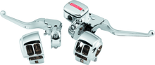 Load image into Gallery viewer, Bikers Choice 96-07 FLH/FLT Chrome Handlebar Control Kit W/O Switches 11/16 Bore W/Audio