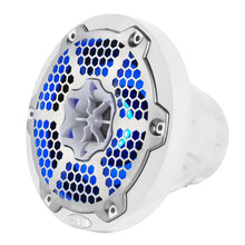Load image into Gallery viewer, DS18 Hybrid Marine Speaker w/ Driver And RGB LEDs 6.5in 2-Way 250 Watts RMS 4 ohm White w/ Covers