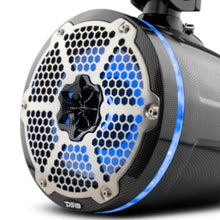 Load image into Gallery viewer, DS18 Marine And Psports Towers With Built In 8in 1in Driver 180 Watts RMS RGB LEDs Blk Crbn Fiber