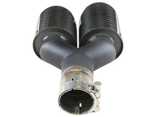 Load image into Gallery viewer, aFe Takeda 2.5in 304 Stainless Steel Clamp-on Exhaust Tip Passenger Side 2.5in Inlet 4inDual-Carbon