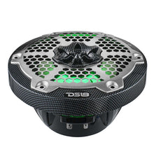 Load image into Gallery viewer, DS18 NXL-M Series Spkr w/ RGB LED Lights 6.5in 2-Way 125 Watts RMS 4 ohm Black Crbn Fiber w/ Cover