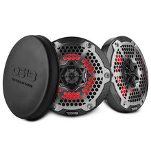 Load image into Gallery viewer, DS18 Hybrid Marine Speaker w/ Driver And RGB LED 6.5in 2-Way 250 Watts RMS 4 ohm Crbn Fiber w/ Cover
